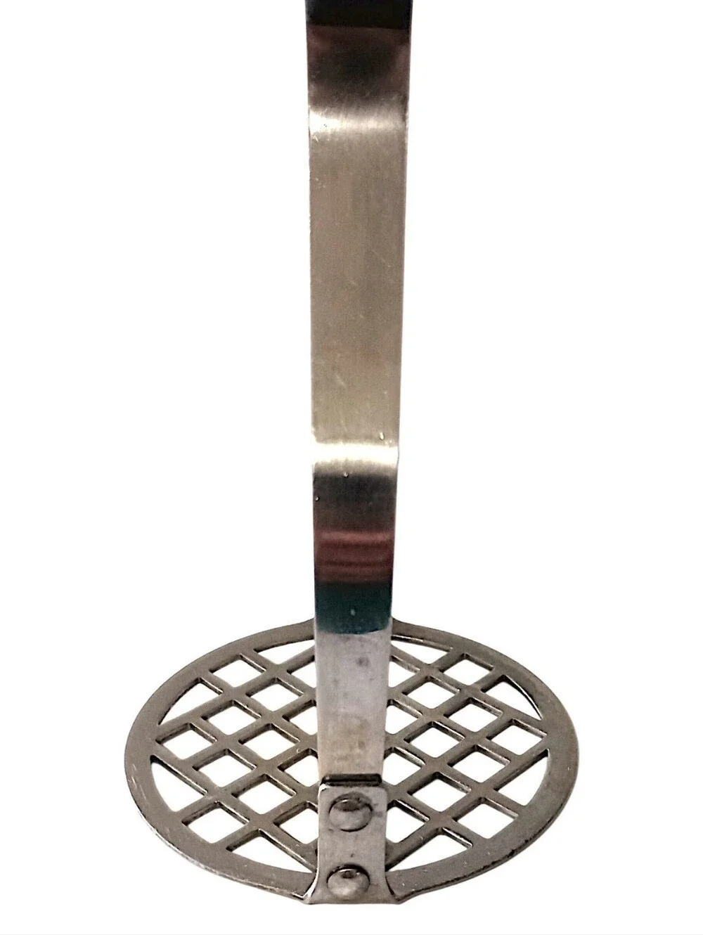 Vintage Flint Arrow Potato Masher Stainless Steel Black Handle USA Kitchen Tool